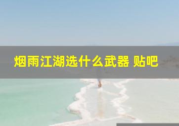 烟雨江湖选什么武器 贴吧